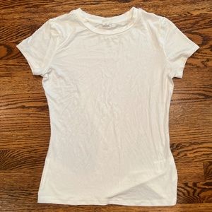 Plain White Form-Fitting Short Sleeve T-Shirt